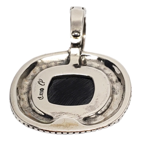 Carolyn Pollack Sterling Silver Turquoise Inlaid Pendant/Enhancer #17103 - Picture 8 of 10